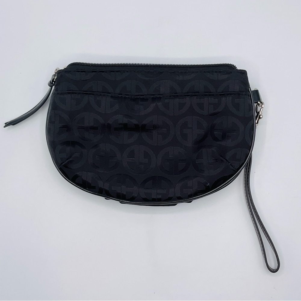 Giani Bernini Wristlet Purse Clutch Bag Zip Pocket Black 5 Compartment Small - Picture 4 of 13